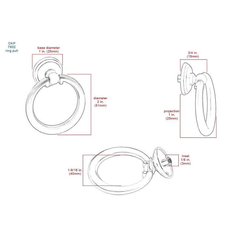 CKP Brand #76-02 Origins Collection 2 in. (51mm) Furniture Ring