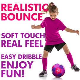 AceVernine Soft Indoor Soccer Balls Size 4, Kids Soccer Ball for Inside House and Yard, Pink Soft Ball Fun Soccer Gifts for Girls Juggling Skills Practicing Birthday Easter