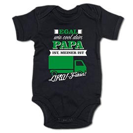 G-graphics 250.0888 Baby Bodysuit "Egal wie cool dein Papa ist, meiner ist LKWfahrer" [German Language], black