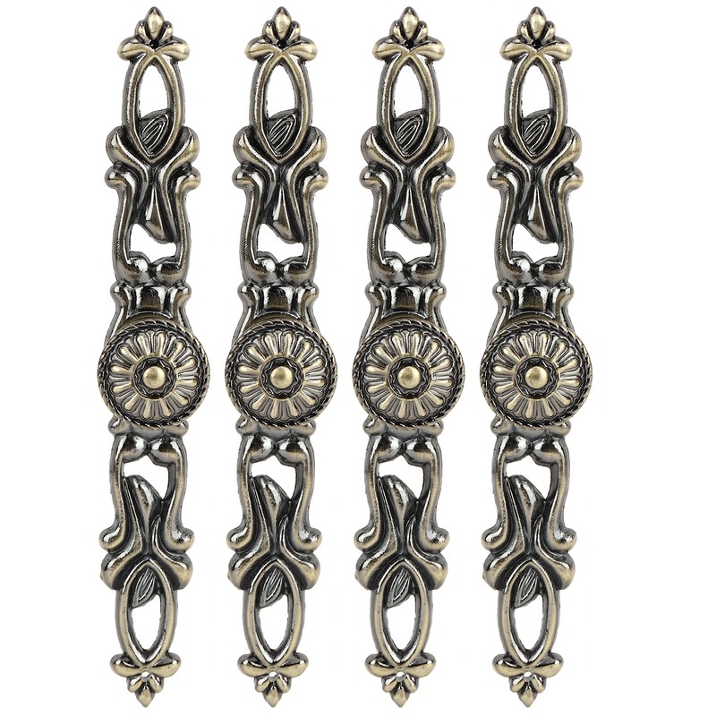4 Sets Bronze Round Handles Cabinet Single Hole Pulls Furniture