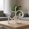Genérico Home Escultura Decorativa Home Letrero Decoracion Mesa Blanco (Blanco)