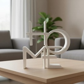 Genérico Home Escultura Decorativa Home Letrero Decoracion Mesa Blanco (Blanco)