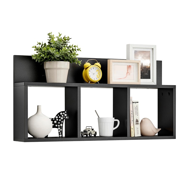 Danya B. Modern 3 Cube Floating Wall Shelf with Display
