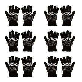 Knit Winter Gloves Warm and Comfortable Winter Gloves for Men and Women - Breathable Black Cotton Gloves with Diagonal Design, Perfect for Winter, Gym, Running, and Travel – Magic Gloves Knit