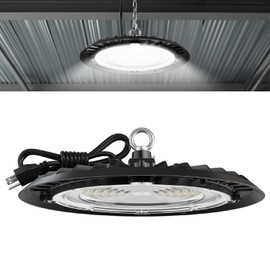 Sunco UFO LED High Bay Light, 150W, 19500 Lumens, 5000k Ultra Bright Commercial Shop Lights for Warehouse, Factory, Workshop, Garage & Barn, Ceiling Mount, Plug & Play, 120V, UL