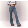 Women's High-Waist Micro-Flare Bootcut Nude Yoga Pants Navel L/Ash Blue 5ea