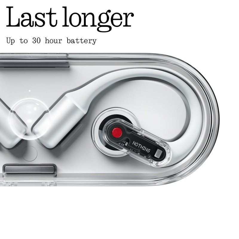 Nothing Ear (Open) Open Ear Headphones, Ultra-Light with Adjustable Earhooks,