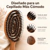 Cepillo para Cabello Desenredante de Madera con Cerdas de Jabalí