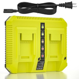 40V Rapid Dual Port Charger for Ryobi 40V Battery Charger OP401 OP400 OP403, 2-Channel Charging Station for 40-Volt Ryobi Pole Saw Battery OP4015 OP4026 OP4030 OP4040 OP4050 OP4060 OP40201 OP40601