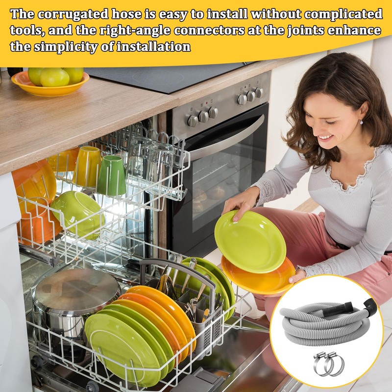 8 FT Dishwasher Drain Hose Replacement for 1 Inch, 7/8