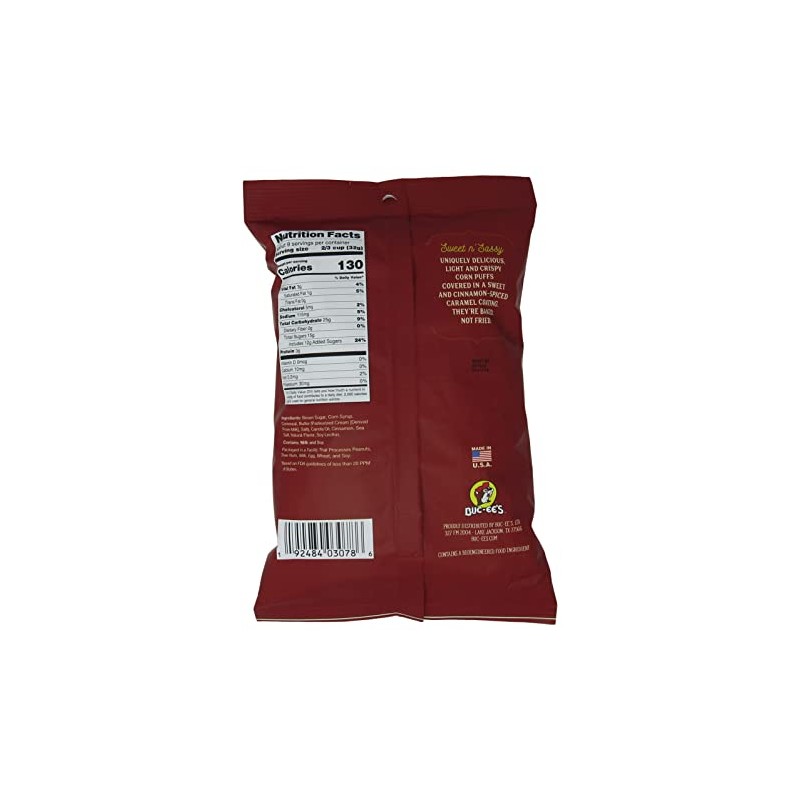 Buc-ee's Beaver Nuggets Cinnamon Sweet Flavored Snack Puffs, Gluten Free,