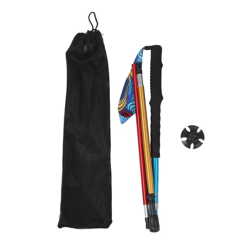 Walking Stick Telescopic Adjustable Length Anti Shock Foldable Portable Lightweight