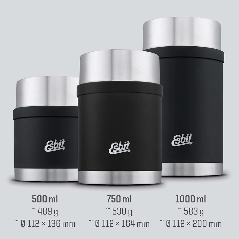 Esbit Sculptor Thermal Food Container 1000 ml Black Stainless Steel