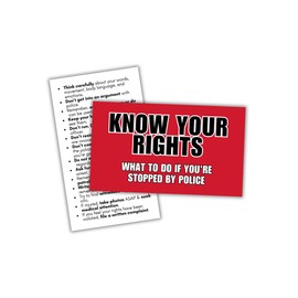 Know Your Rights When Stopped by the Police Cards 30pk 2x3.5” Wallet Size Legal Reference for Law Enforcement Freedoms Basic ICE How To Deal