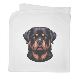 Azeeda 'Rottweiler Dog Portrait' Cotton Baby Blanket/Shawl (BY00037045)