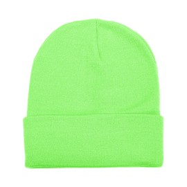 Gelante Men Women Warm Knit Cuffed Plain Beanie Hat Skull Cap. 2040A-1PC-Green