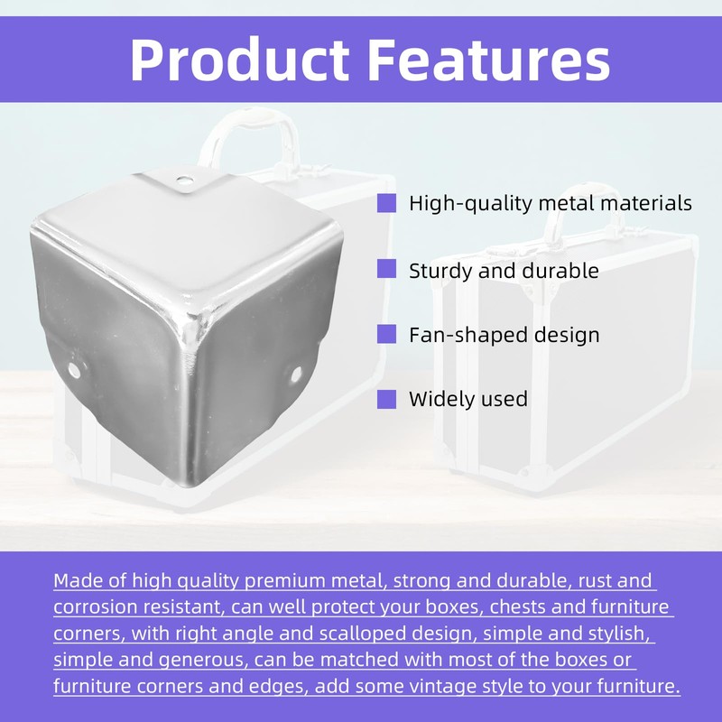 24 Pcs Black Metal Corner Protectors - Heavy Duty Steel,