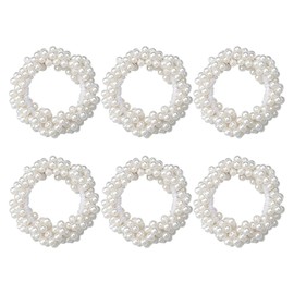 6 Pieces Of White Pearl Hair Ties, Ele Hair Ties, Fashionable And Simple Hair Accessories, Hair Accessories, Hair Tools, Elastic Hair Ties