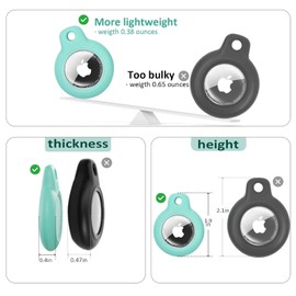 MOLOSLEEVE [4 Pack] Upgrade for Airtag Holder Case with Keychain, Waterproof Anti-Scratch & Shock GPS Cover, Key Chain, for Airtags Accessories for GPS Item Tracker Cases for Backpacks, Luggages,Black