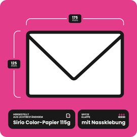 Netuno 25 Dark red Coloured envelopes DIN B6 125x175mm 4.92x6.89 inches 115gsm Sirio Color Cherry gummed Pointed Flap no Window for Wedding Invitations Christmas Birthday Greeting Cards RSVP Flyers