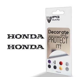 IPG Compatible with Honda Logo Letter 6" Vinyl Decal Sticker (2 Units) Carbon Fiber Cover Wrap Skin Do it Yourself Stickers Set Personalize Your Vehicle (Black Carbon Fiber)