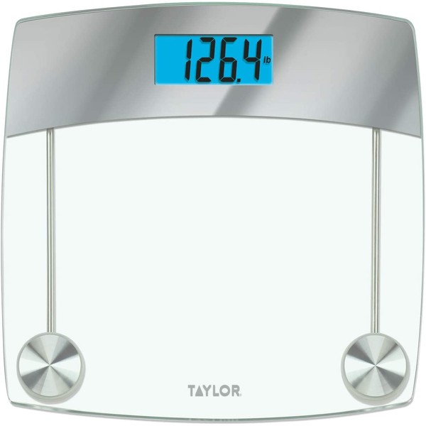 Taylor Precision Products Digital Bathroom Scale, 440 Lb Capacity, Clear