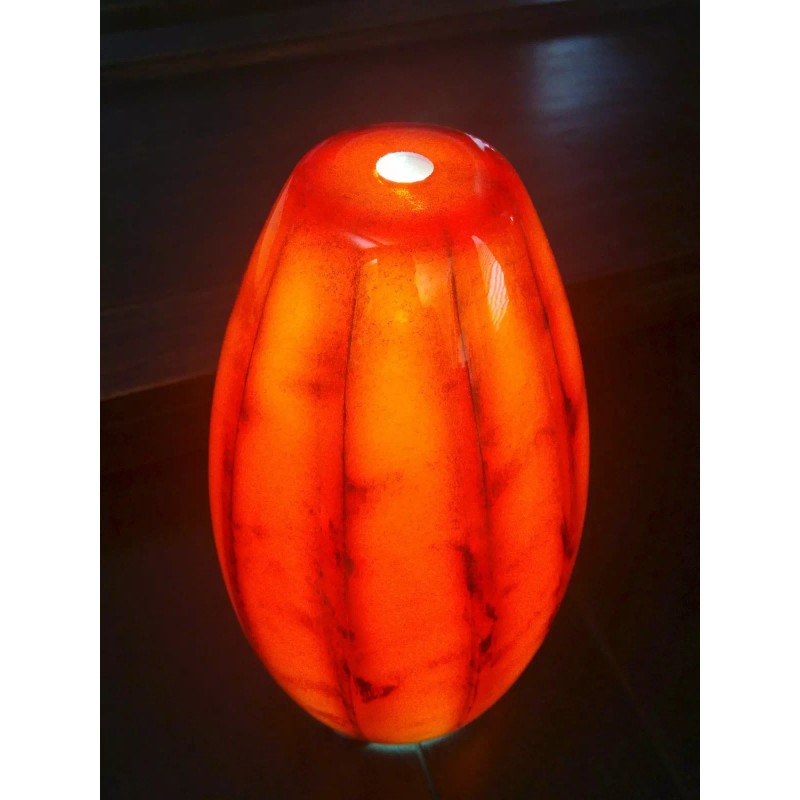 Hampstead Elippo Pendant Light Zebrano Red Glass Shades; Glass Shades