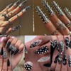 6 Grids Metallic Punk Nail Charms Alloy Nail Art Studs