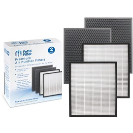 Fette Filter - LV-PUR131 Premium Replacement Filters Compatible with LEVOIT Air Purifier Models LV-PUR131s and LV-PUR13, LV-PUR131-RF, 2 Pack Filters and 2 Activated Carbon Filters.