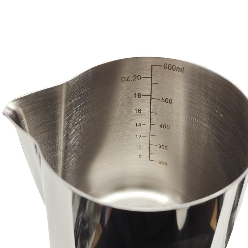 Milk Frothing Jug 600ml Thermometer Control Espresso Coffee Pitcher Measurements