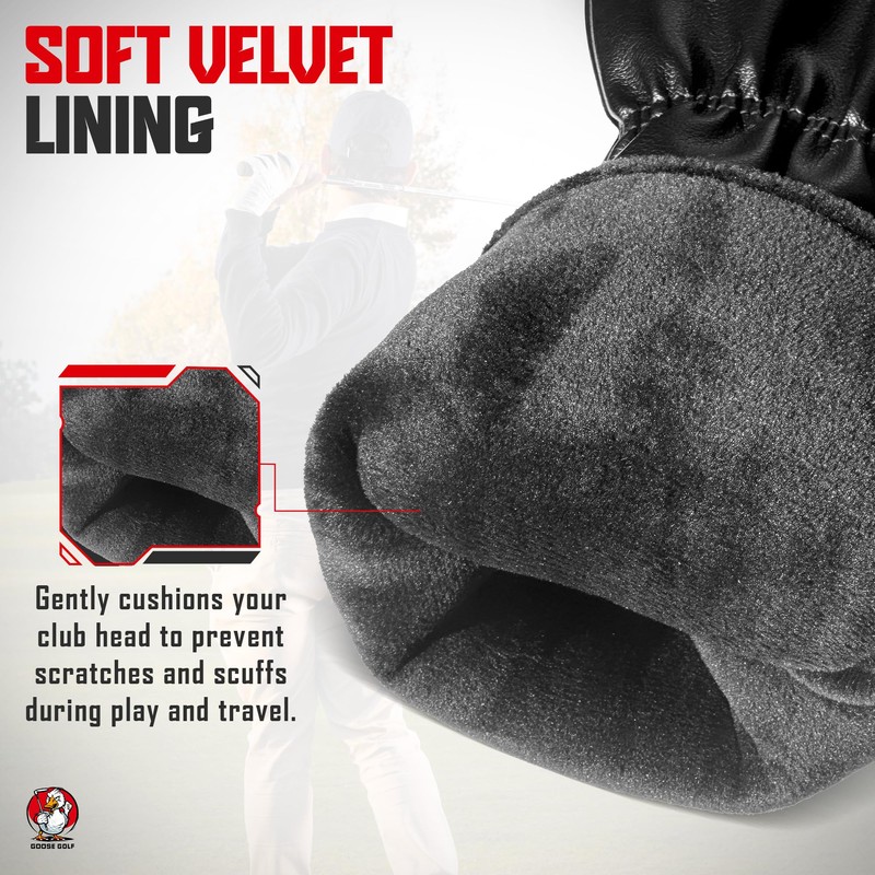 Golf Headcovers for Driver, Wood and Hybrid - Compatible with