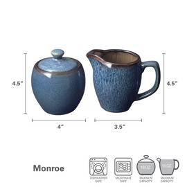 Pfaltzgraff Monroe Blue Sugar and Creamer Set, 2 Piece