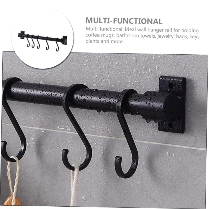 ULTECHNOVO 1Set Wall Mounted Kitchen Utensil Rack with Hooks Multi