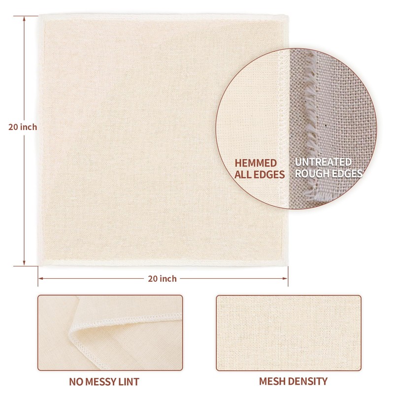 6Pcs Reusable Cheesecloth for Straining 20x20 Inch,100 Grade Cheese Cloths