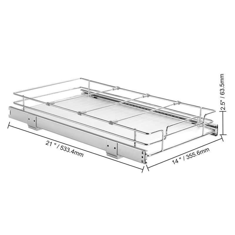 Happybuy 11" W x 21" D Pull Out Cabinet Organizer