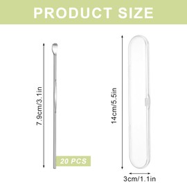 20Pcs Sliver Metal Ear Spoon Ear Scraper Earwax Curette Remover Ear Cleaner Tool Earwax Removal Kit for Ear Key Hanging Key Pendant