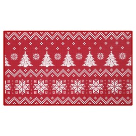 CAROMIO Washable Christmas Red Doormat Holiday Door Mat Winter Christmas Deer Indoor/Outdoor Welcome Floor Mat for Home Decoration Red Christmas Rug Entryway Front Porch Farmhouse Decor 50x80cm