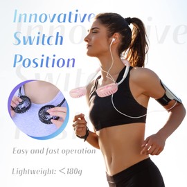 VAGAU Portable Cooling Neck Fan, Rechargeable USB Personal Neck Fan with Colorful LED lights, 360° Rotation, Wearable Neck Fan Air Conditioner for Office Travel Sport, 3 Adjustable Speeds（Pink）