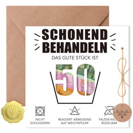 Sugeru® Birthday Card 50 - Wish Fulfiller Money Gifts Packaging Greeting Card with Envelopes | 50th Birthday Man Woman, Birthday Card Funny, Happy Birthday Card, Decoration 50th Birthday