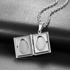 Oidea Retro Locket Necklace for Men Women: Silver Tone Stainless