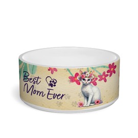 Best Devon Rex Mom Ever Happy Mother's Day Ceramic Pet Bowl for Dog Cat Cat Lover Kitten Owner Gifts 2 Sizes Feeding Bowl - 002