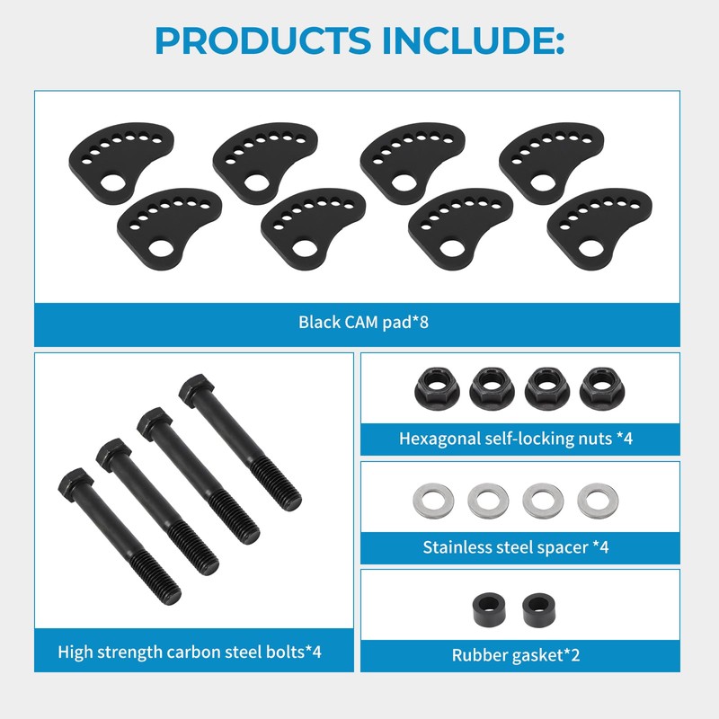 Foruly Arm Alignment Cams, Cam Bolts Kit for 99-18 Chevy