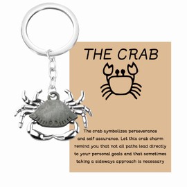 MAOFAED Crab Keychain Crab Motivational Quote The Crab Symbolizes Perseverance And Self Assurance (crab kr)