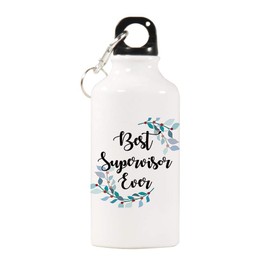 Elvoes Sports Water Bottles Best Supervisor Water Bottle BPA Free Stainless Steel Bottle with Cap Wild Mouth Supervisor Gifts Great for Sport Home Travel Outdoors (400ml/17oz)