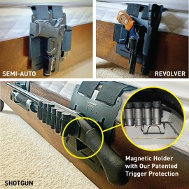 Stinger Mattress Bedside Handgun Magnetic Holster extra magazines flashlights knives