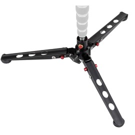 Very stable Justino stand spider for monopods with lockable ball joint and table tripod function, CNC milled, anodised aluminium, 18 kg load capacity.