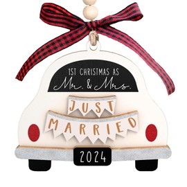 Wedding Gifts Ornament 2024 - Mr and Mrs Gifts - Wedding Gifts for Couples 2024, 1st Married Christmas Ornament - Just Married 2024 Gifts for Bride (Wedding Gift)