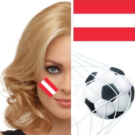 Womaha 30 Sheets Austria Temporary Tattoos for Kids Football Temporary Face Tattoos