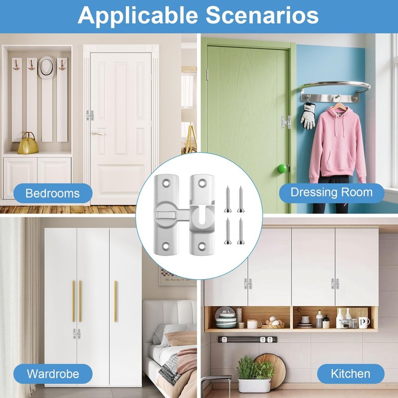 Luminous Door Bolt Sliding Lock, Pack of 2 Bedroom Snap