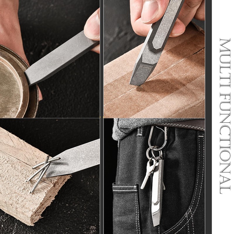 Hamans Titanium EDC Pry Bar Multi Tool 3.94" Box/Can Opener